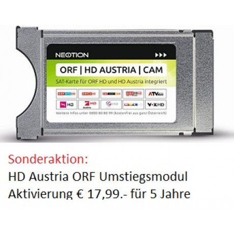 ORF HD Austria Umstiegs-Modul (Freischaltung um Euro 17,99 für 5 Jahre notwendig)